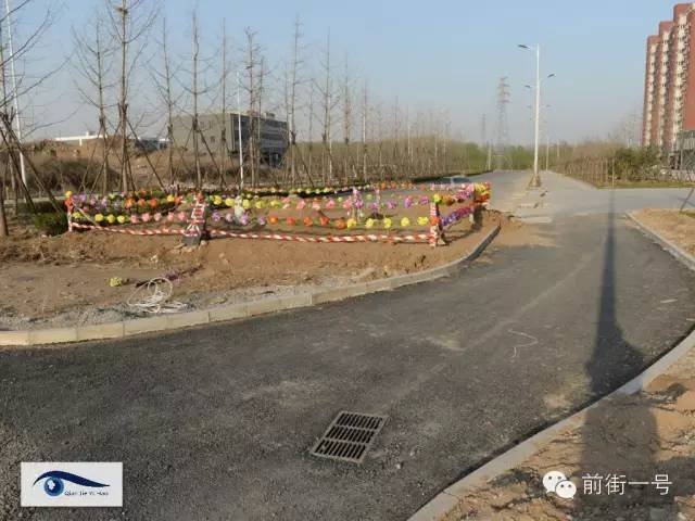 　　坟地位于国家地理信息产业园8A区的北门口，占地面积有30多平，坟地周围有一圈花，里面有两个墓地，前面各立起一块石碑，其中一块石碑上有一颗五角星，写有慈父慈母名字，已成土黄色，历史较久，另一块石碑较新。坟地中间可见几盘供果。