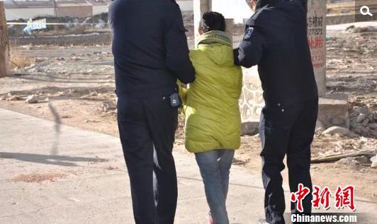　　警方介绍称，自今年8月起，有夫之妇吉春某(女，35岁，大通县人)与邻村村民金玉某(男，39岁，大通县人)相遇并迅速产生婚外情，为实现两人共同生活的目的，在吉春某丈夫麻生某外出务工期间，两人多次密谋如何将麻生某杀害。12月5日晚，麻生某与朋友在家中喝酒，酒醉后熟睡在卧室。“当日23时许，吉春某微信联系金玉某到自己家中，趁麻生某熟睡之机，俩人用事先准备好的铁锤多次击打麻生某头部致其死亡。”警方介绍称。图为警方抓获犯罪嫌疑人吉春某。